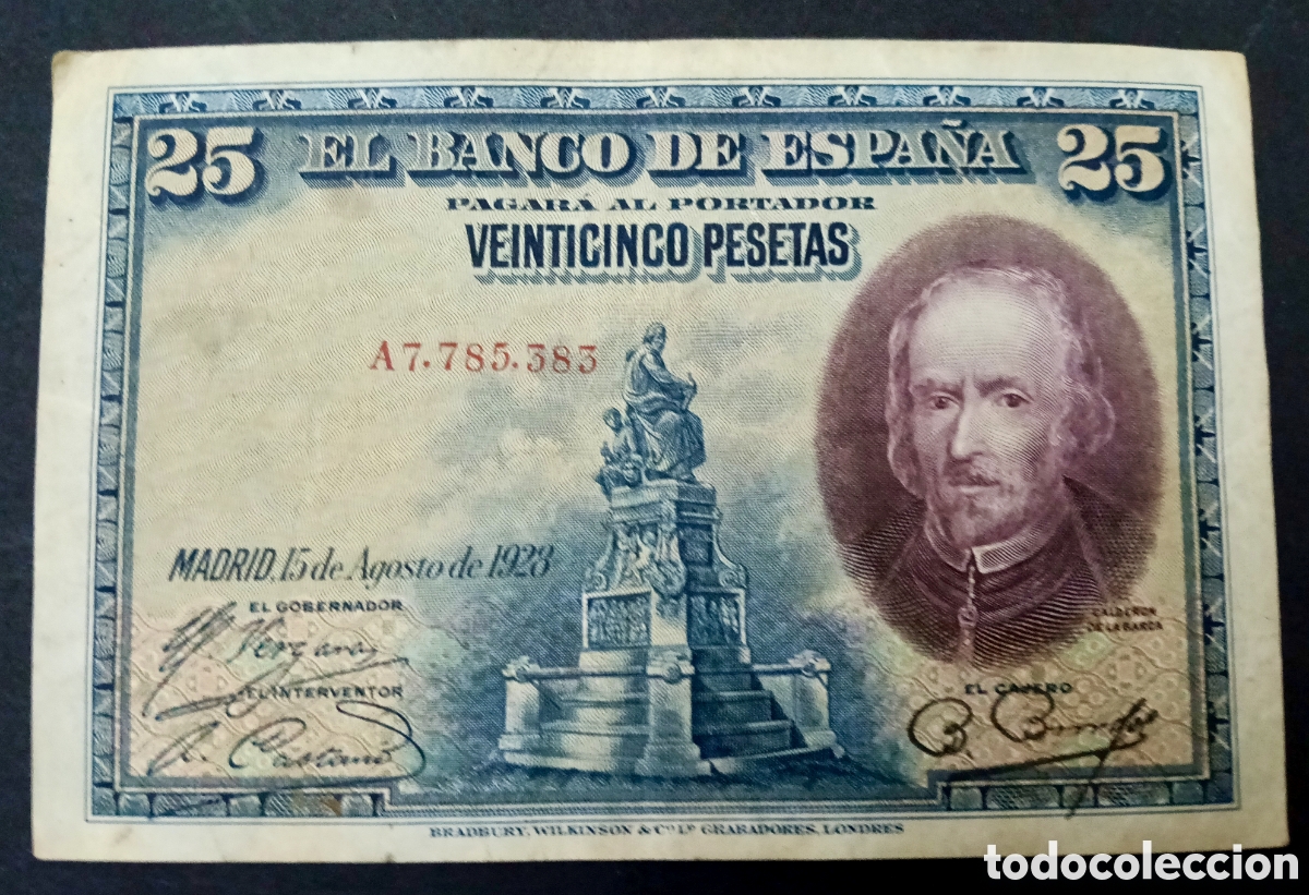 Monedas de Espa&ntilde;a: Billete 25 pesetas 1928 - Foto 1