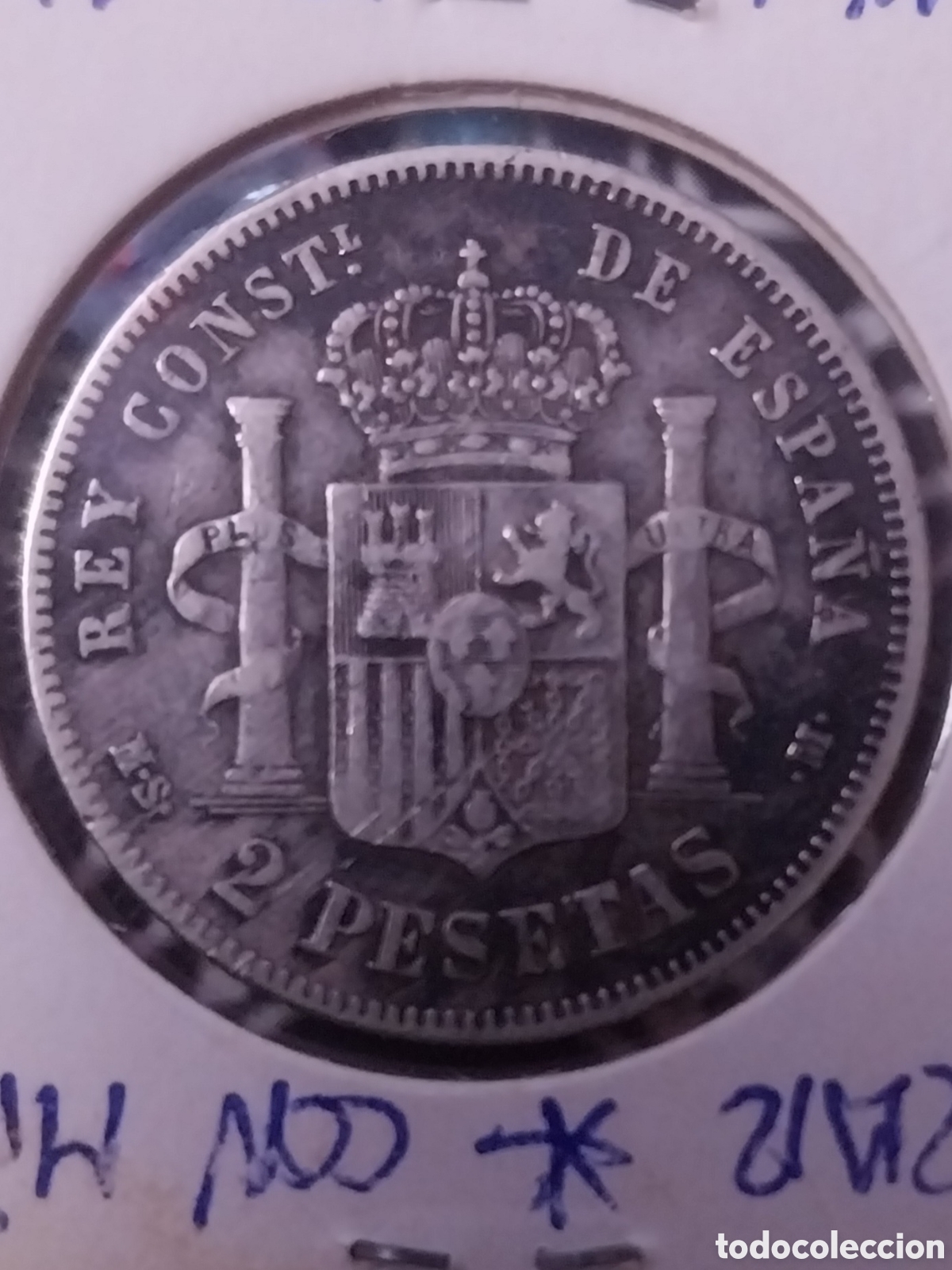Monedas de Espa&ntilde;a: 2ptas de 1882 ⁸&sup2;, AlfonsoXll PLATA - Foto 3
