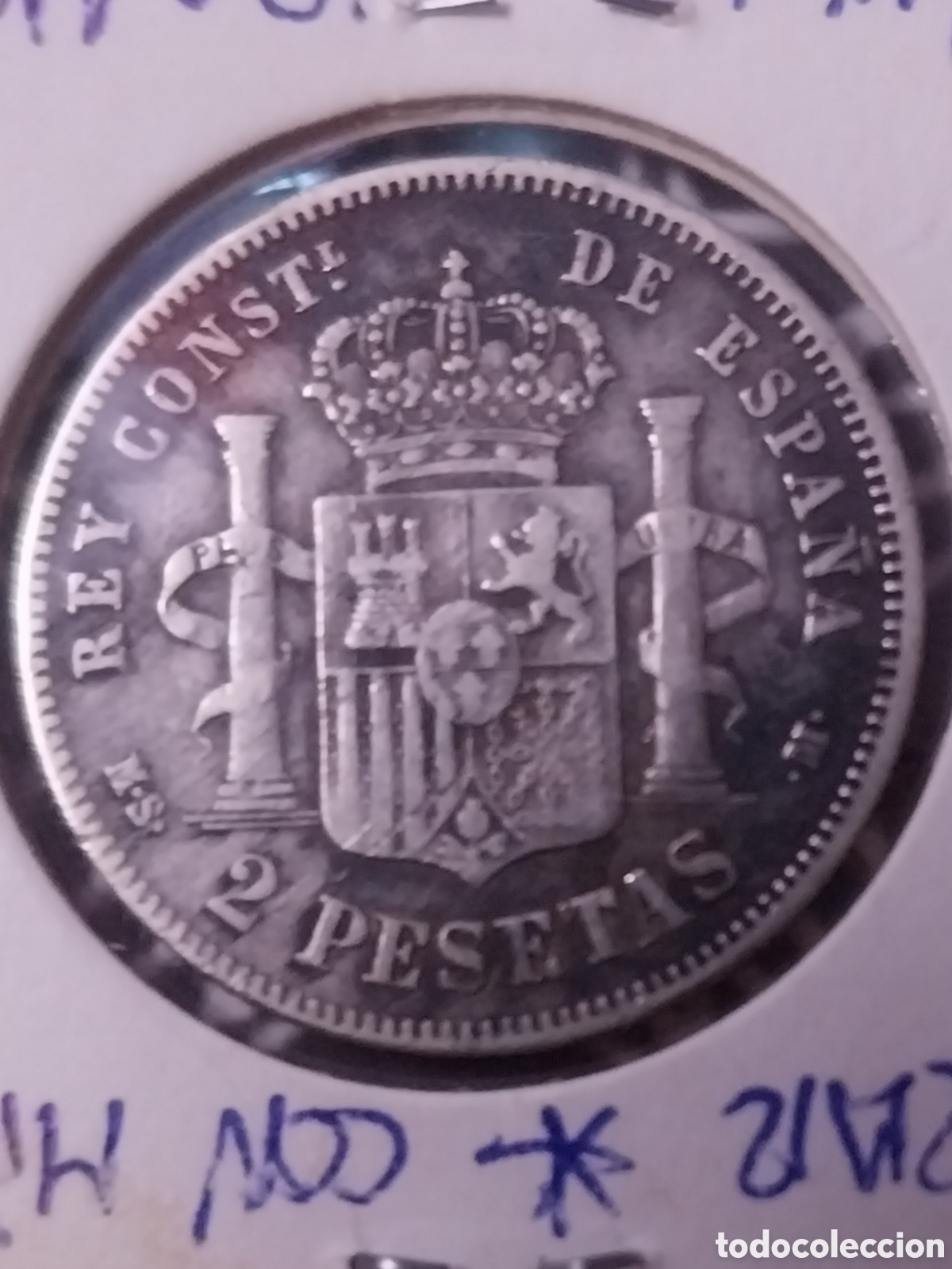Monedas de Espa&ntilde;a: 2ptas de 1882 ⁸&sup2;, AlfonsoXll PLATA - Foto 4