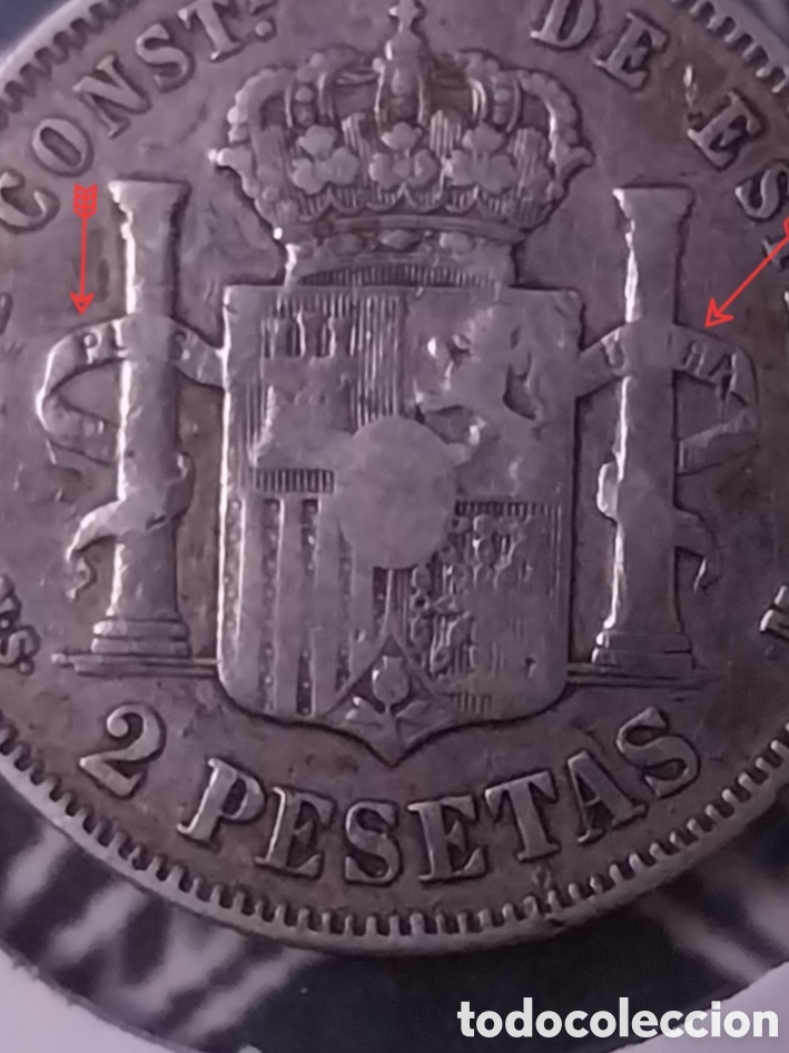 Monedas de Espa&ntilde;a: 2ptas de 1882 ⁸&sup2;, AlfonsoXll PLATA - Foto 7