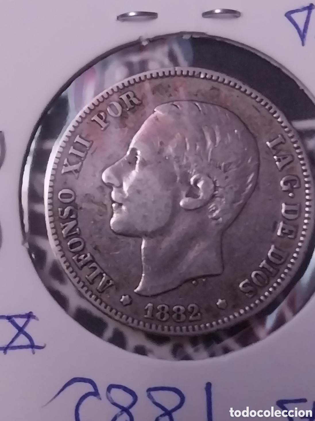 Monedas de Espa&ntilde;a: 2ptas de 1882 ⁸&sup2;, AlfonsoXll PLATA - Foto 8