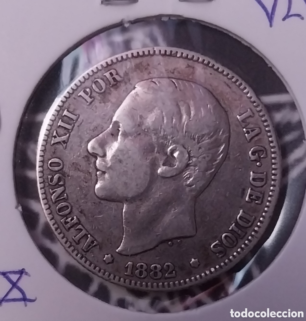 Monedas de Espa&ntilde;a: 2ptas de 1882 ⁸&sup2;, AlfonsoXll PLATA - Foto 9