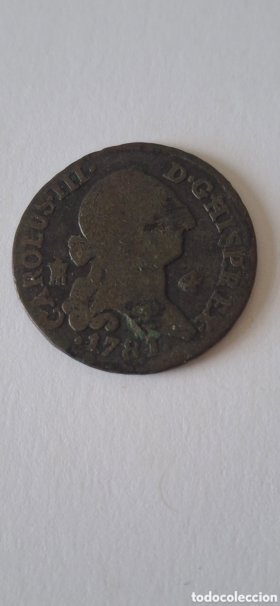 Monedas de Espa&ntilde;a: 4 Maravedis 1781 Carlos III Segovia - Foto 1