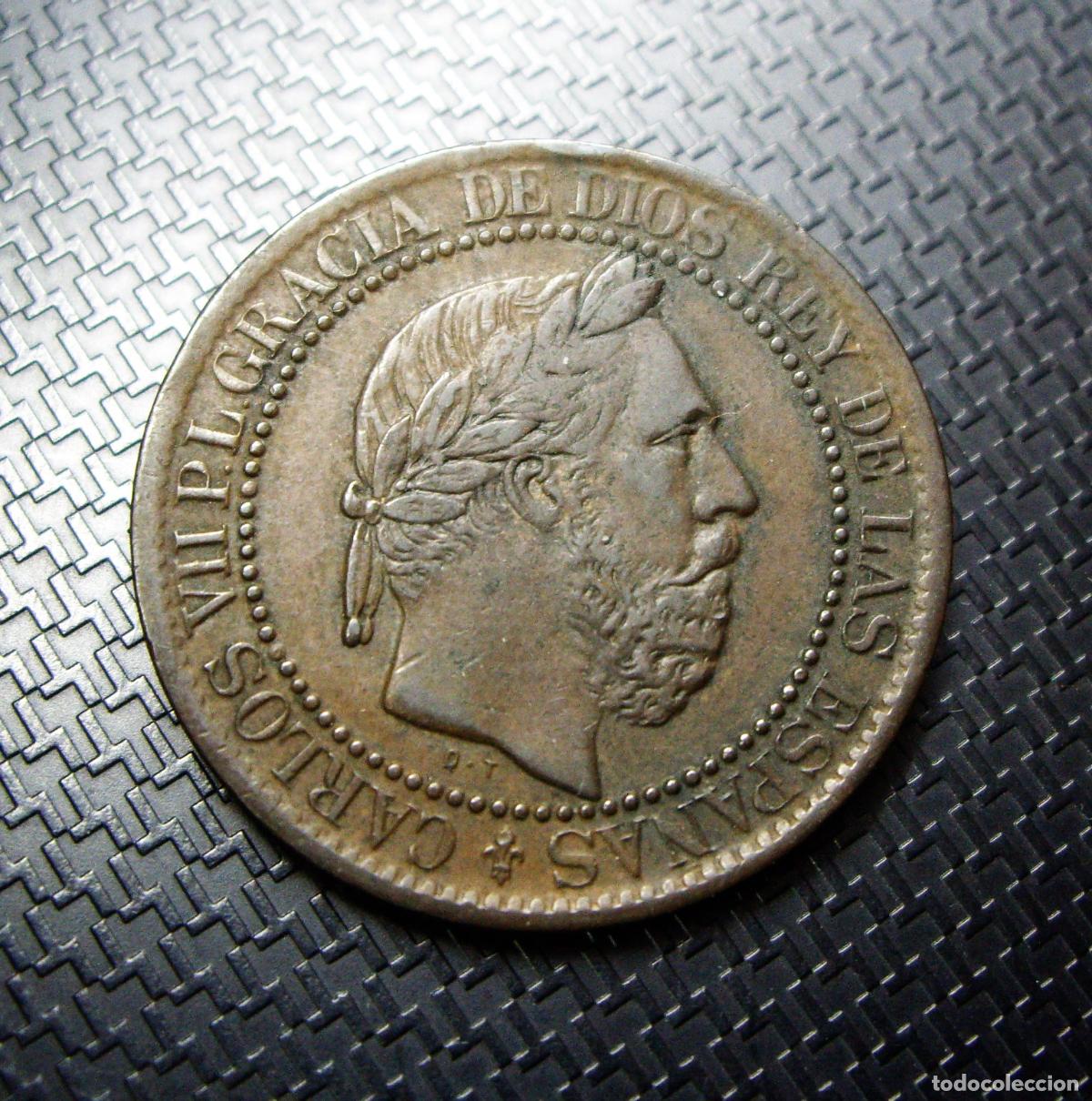 Monedas de Espa&ntilde;a: CARLOS VII - 5 CENTIMOS 1875 - GUERRAS CARLISTAS - Foto 1