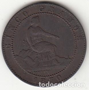 Monedas de Espa&ntilde;a: ESPA&Ntilde;A - 5 CENTIMOS DE COBRE DE 1870 - GOBIERNO PROVISIONAL - Foto 1