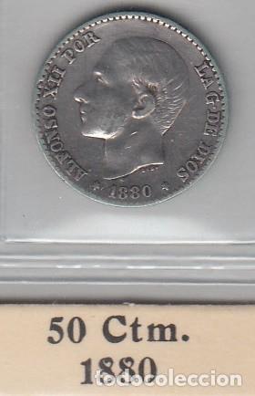 Monedas de Espa&ntilde;a: ESPA&Ntilde;A - 50 CENTIMOS DE PLATA DE 1880 - Foto 1