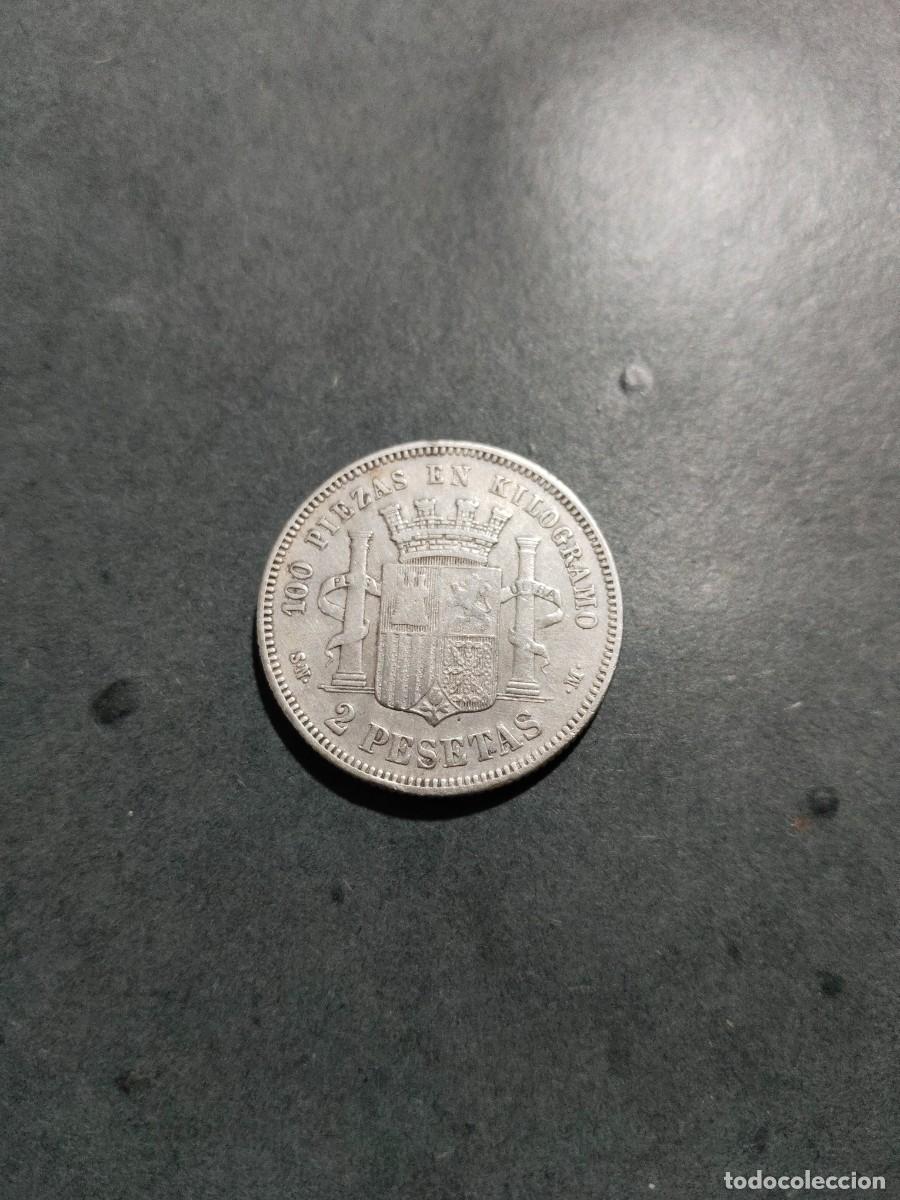 Monedas de Espa&ntilde;a: 2 pesetas de 1869 * 18 *69 - Foto 2