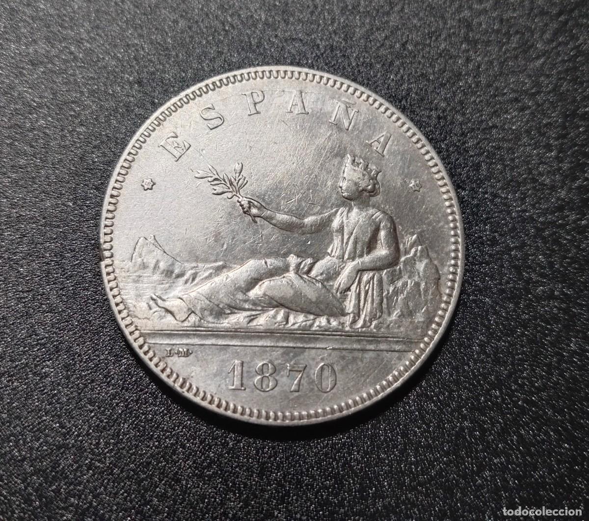 Monedas de Espa&ntilde;a: 5 Pesetas 1870 * 70 Plata - Foto 1