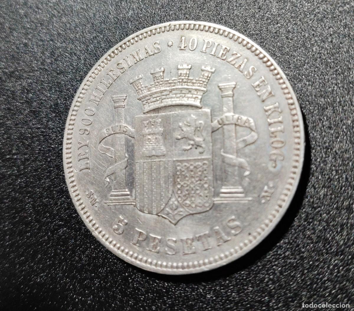 Monedas de Espa&ntilde;a: 5 Pesetas 1870 * 70 Plata - Foto 2