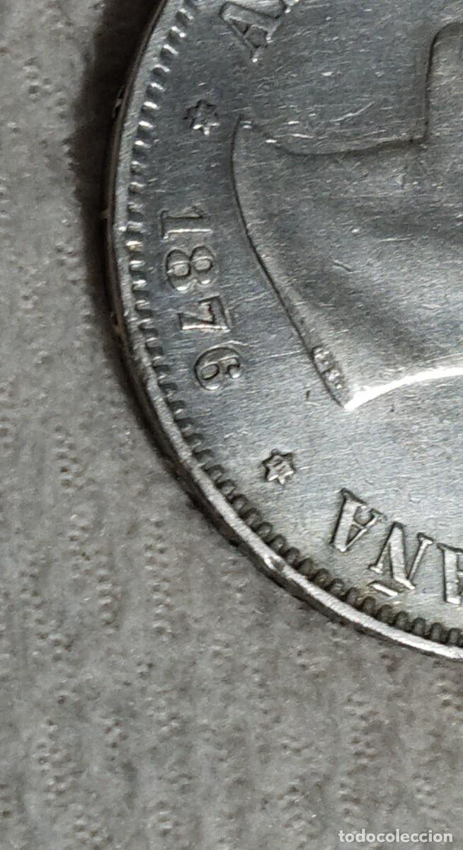 Monedas de Espa&ntilde;a: CINCO PESETAS ALFONSO XII 1876 , * 76 - Foto 3