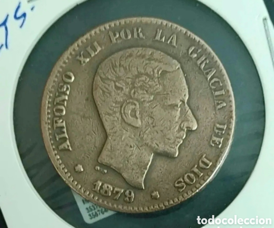 M&uuml;nzen von Spanien: RAROS DIEZ C&Eacute;NTIMOS 1879 REY ALFONSO XII EN EBC