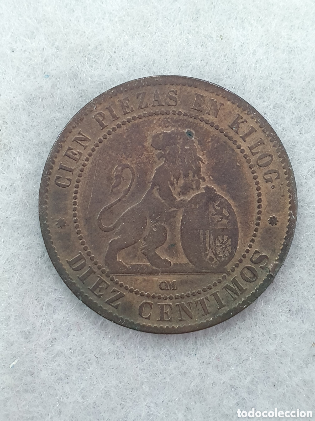 Monedas de Espa&ntilde;a: 10 C&eacute;ntimos. 1870. Gobierno Provisional. (L127) - Foto 2