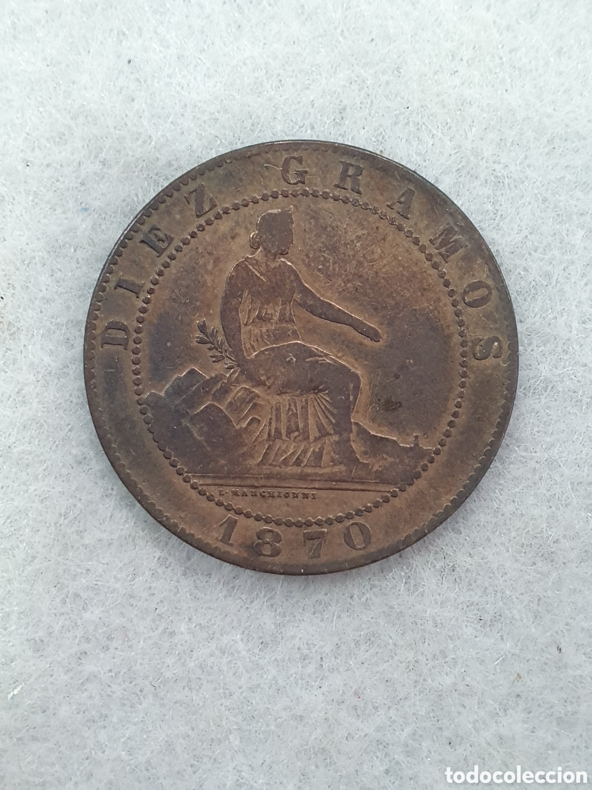 Monedas de Espa&ntilde;a: 10 C&eacute;ntimos. 1870. Gobierno Provisional. (L127) - Foto 1