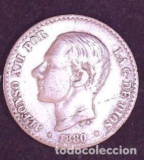 Monedas de Espa&ntilde;a: 50 c&eacute;ntimos Alfonso XII a&ntilde;o 1880 - Foto 1