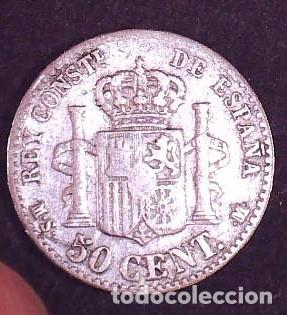 Monedas de Espa&ntilde;a: 50 centimos Alfonso XIII A&Ntilde;O 1880 - Foto 2