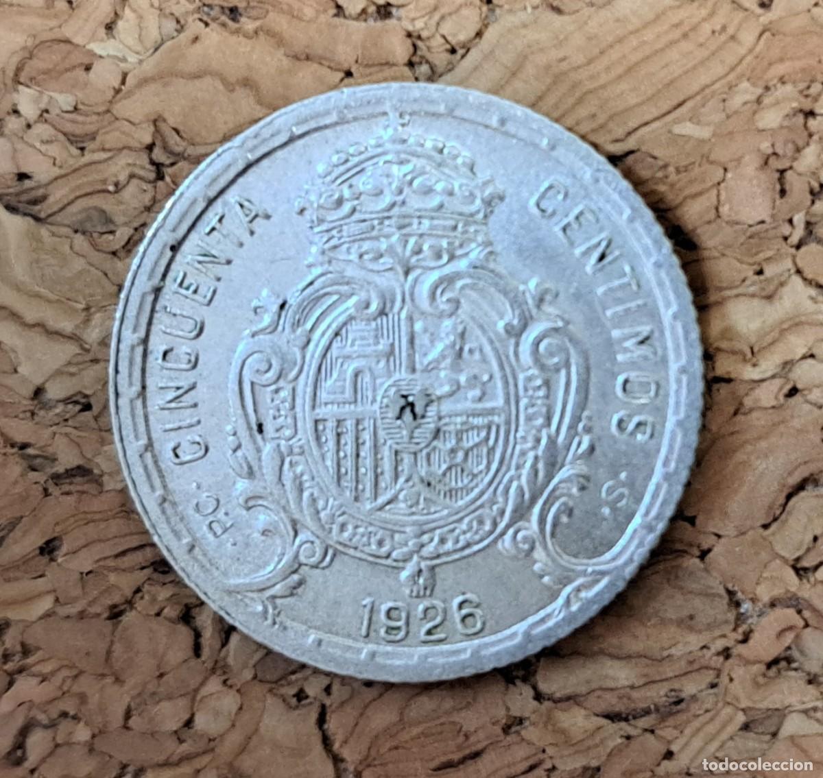 Monedas de Espa&ntilde;a: Moneda de 50 c&eacute;ntimos plata 1926 Alfonso XIII, sin circular - Foto 4