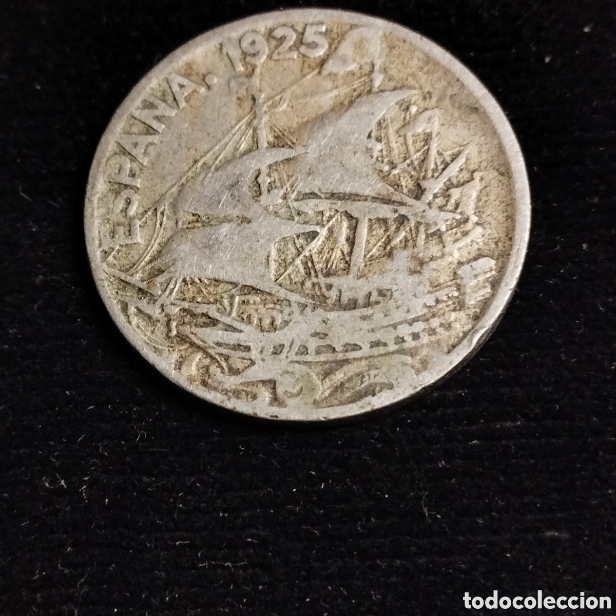 Monedas de Espa&ntilde;a: 25 c&eacute;ntimos. Alfonso Xlll 1925. Desgaste. - Foto 1