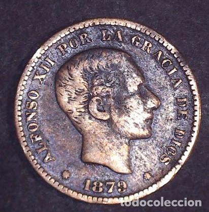 Monedas de Espa&ntilde;a: 5 centimos Alfonso XII a&ntilde;o 1879 - Foto 1