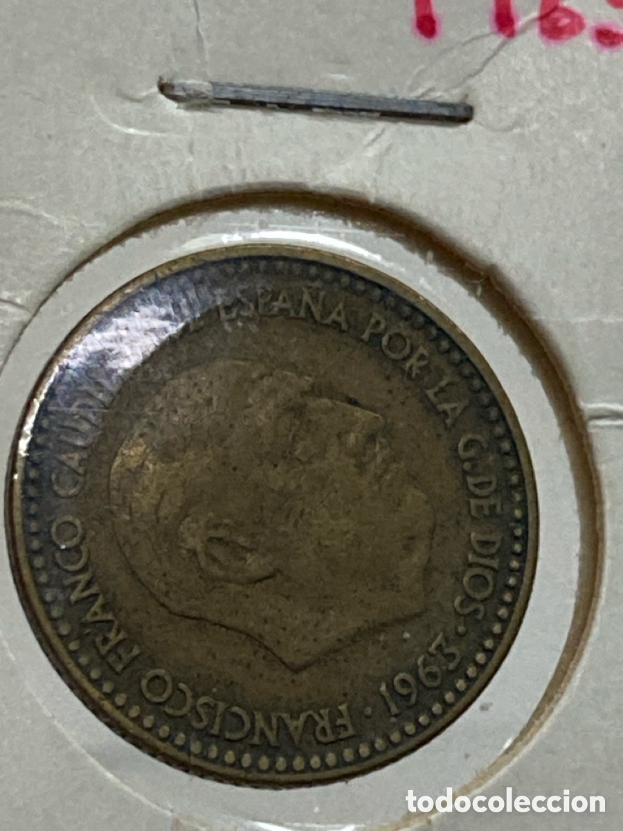 Monedas de Espa&ntilde;a: Moneda 1 peseta 1963 E63 /x24 - Foto 2