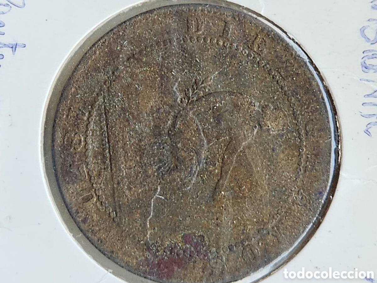 Monedas de Espa&ntilde;a: Moneda de 10 cts de 1870 Gobierno provisional - Foto 1