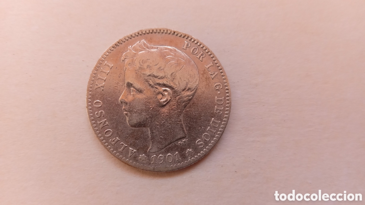 Monedas de Espa&ntilde;a: Moneda 1 peseta 1901 - Foto 1