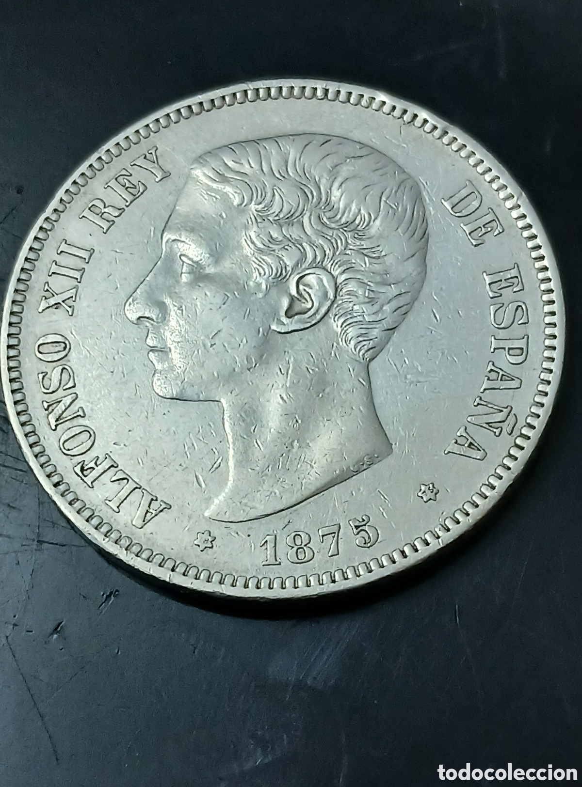Monedas de Espa&ntilde;a: ESCASA MONEDA DE PLATA ALFONSO XII 1875 - Foto 4