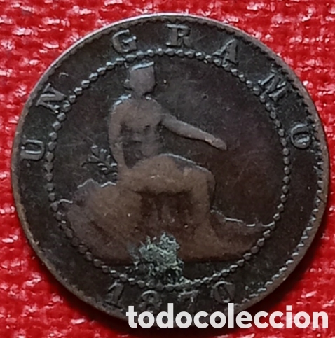 Monedas de Espa&ntilde;a: Espa&ntilde;a 1870 - Gobierno Provisional - Moneda de 1 c&eacute;ntimo - BC - Foto 1