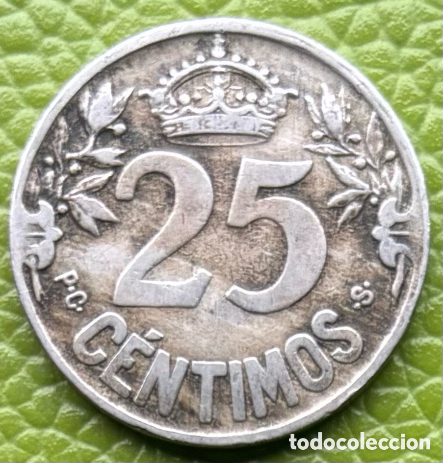 Monedas de Espa&ntilde;a: ALFONSO XIII . 25 C&Eacute;NTIMOS. 1925.PCS. - Foto 2