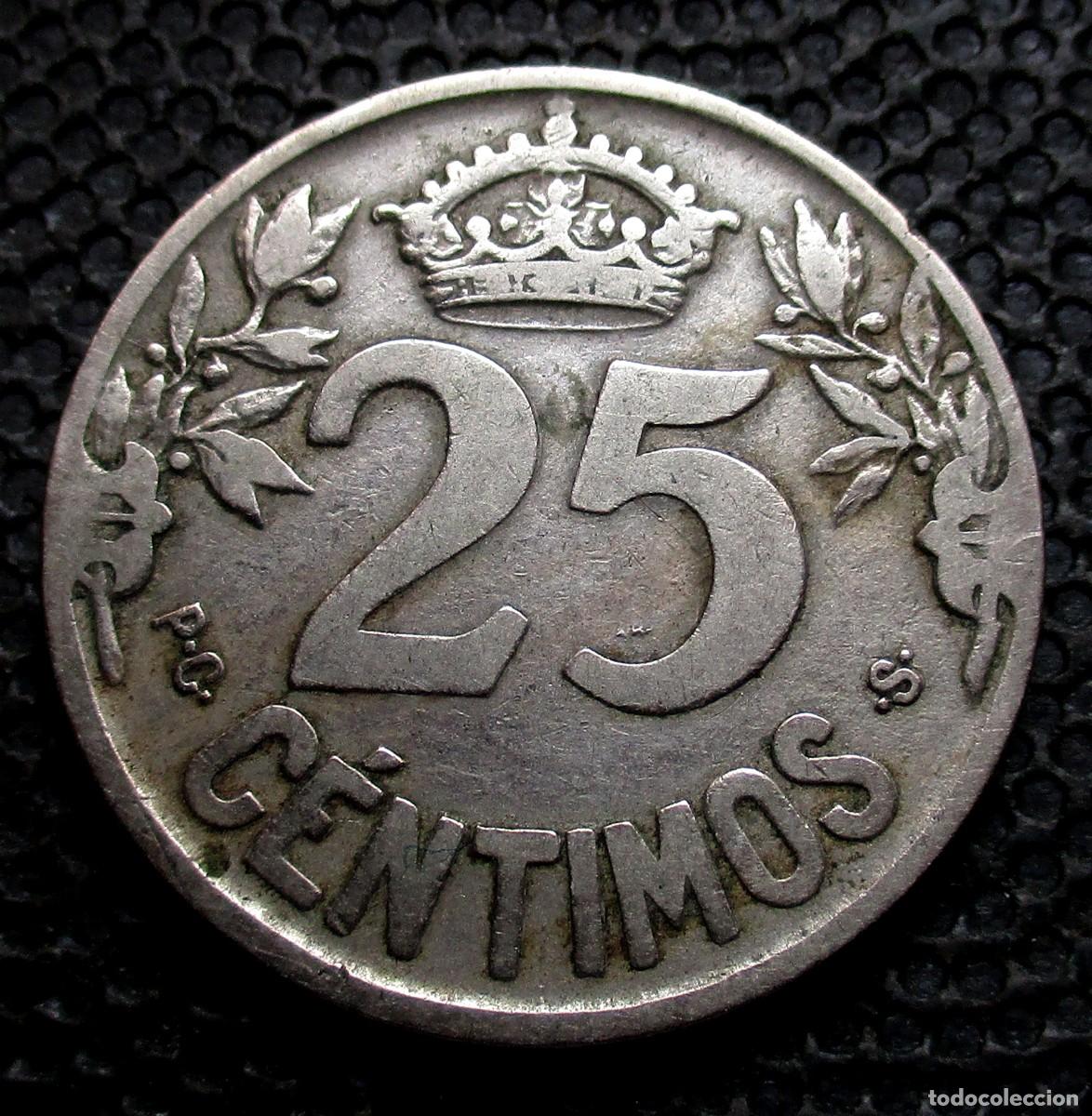 Monedas de Espa&ntilde;a: 25 CENTIMOS 1925 - Alfonso XIII- (Ref. 2) - Foto 2