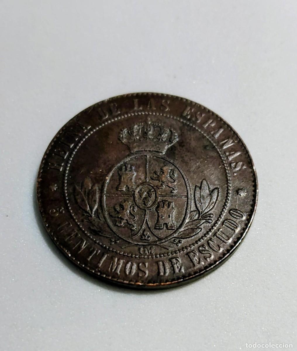 Monedas de Espa&ntilde;a: 5 C&Eacute;NTIMOS DE ESCUDO 1868 - Foto 2