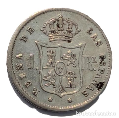 Monedas de Espa&ntilde;a: Isabel II. 1 Real. Madrid. 1860. MBC - Foto 2