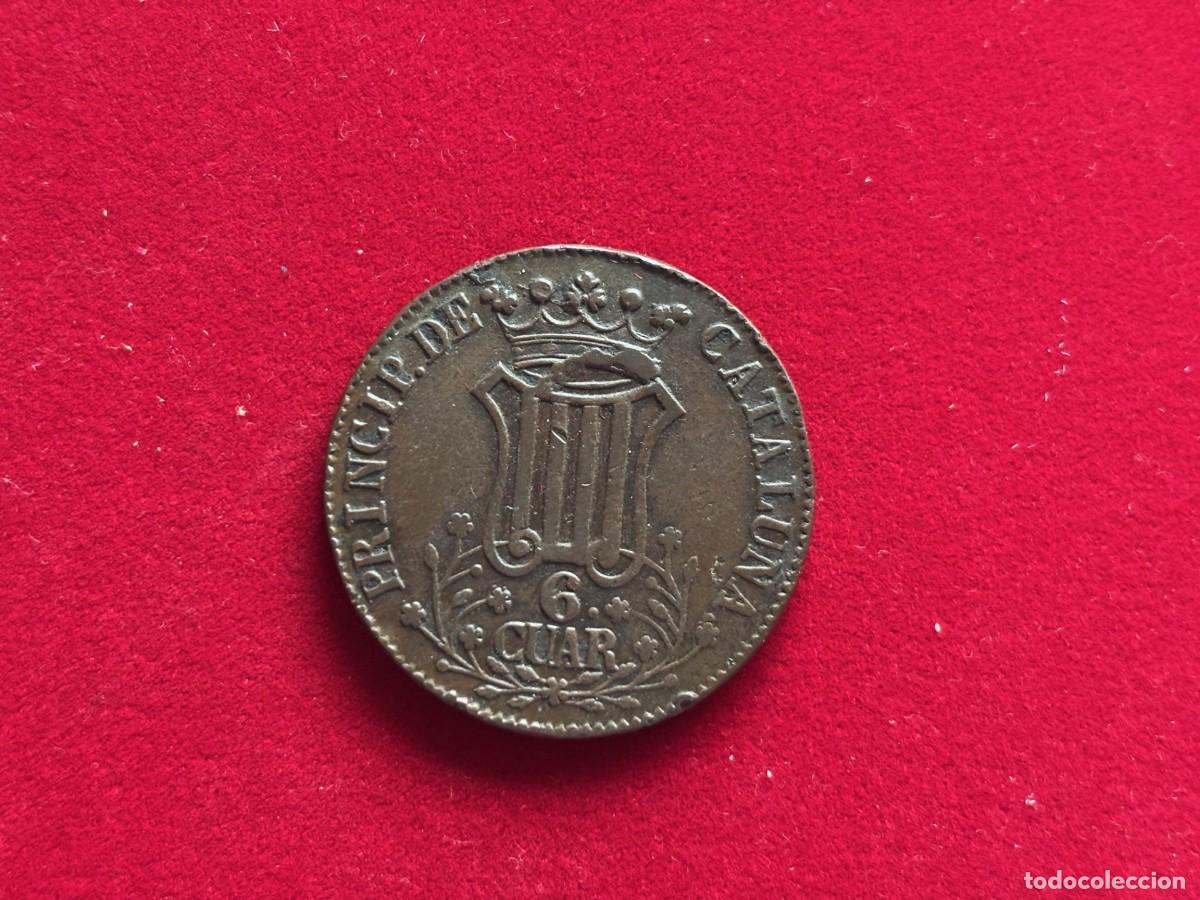 Monedas de Espa&ntilde;a: 6 Cuartos 1838 Isabel II Barcelona, MBC - Foto 1