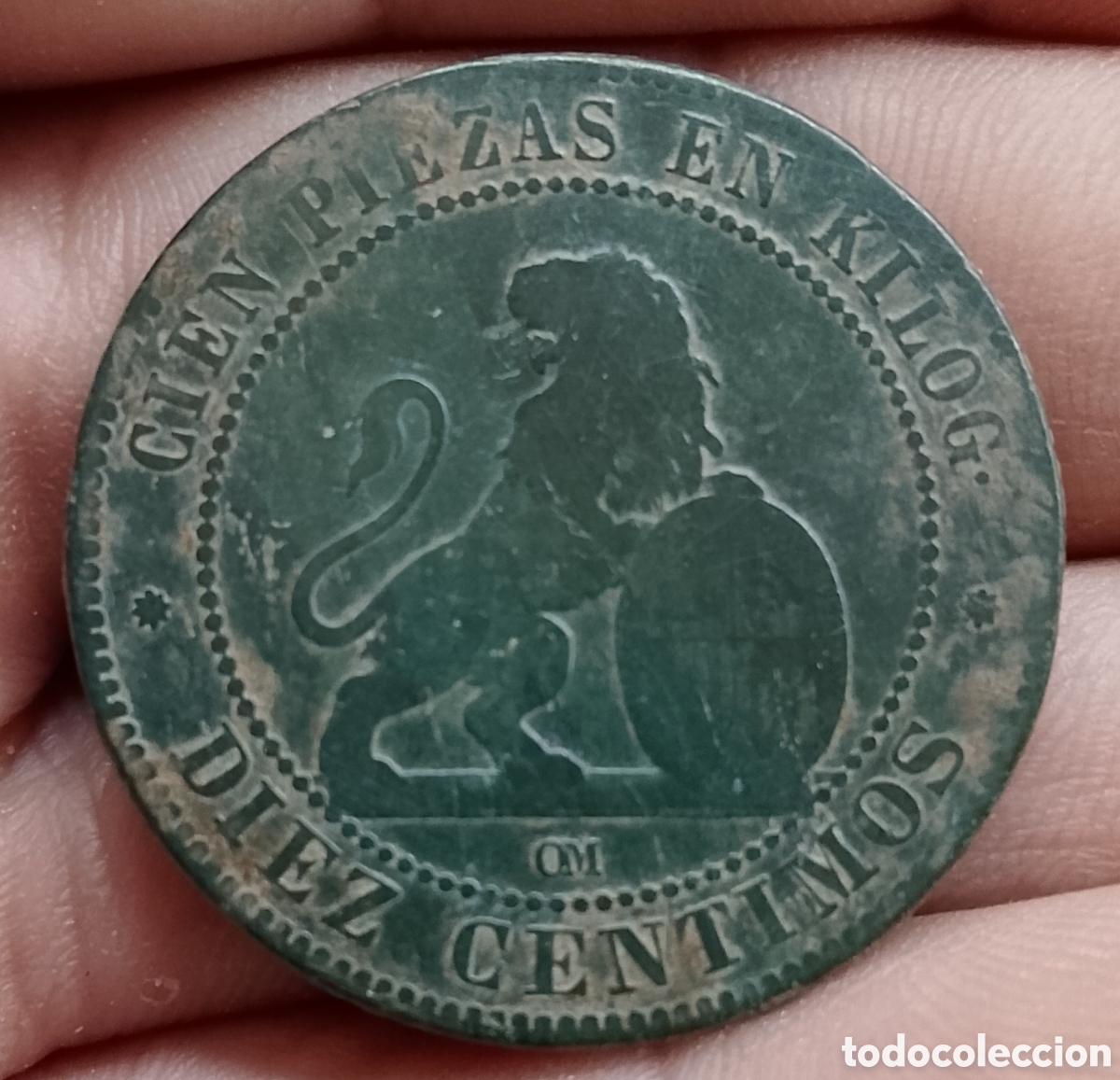 Monedas de Espa&ntilde;a: A-Gobierno Provisi&oacute;n 10 c&eacute;ntimos Barcelona 1870 - Foto 1