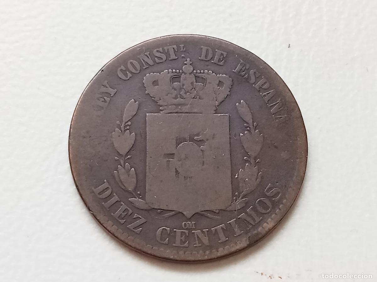 Monedas de Espa&ntilde;a: ALFONSO XII 10 C&Eacute;NTIMOS 1877 OM BC+ - Foto 2