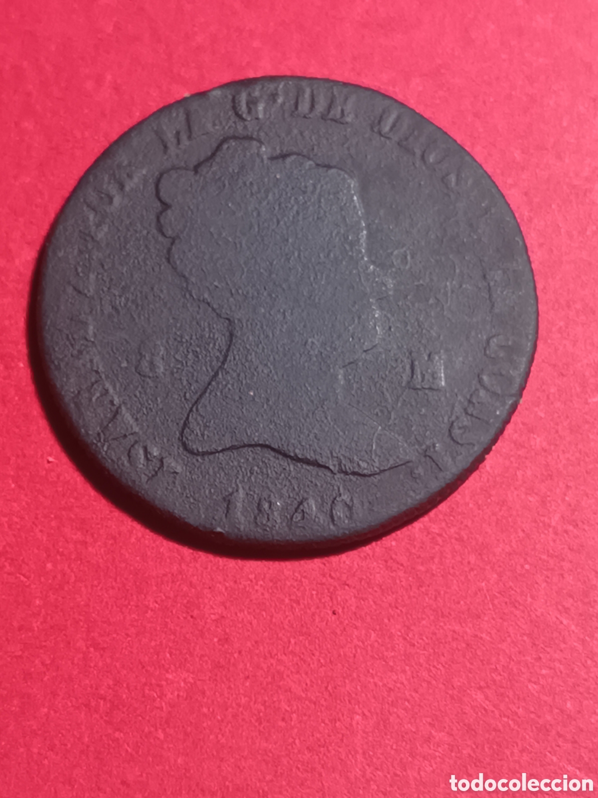 Monedas de Espa&ntilde;a: ISABEL II. 8 MARAVED&Iacute;S DE 1840. JUBIA. - Foto 1