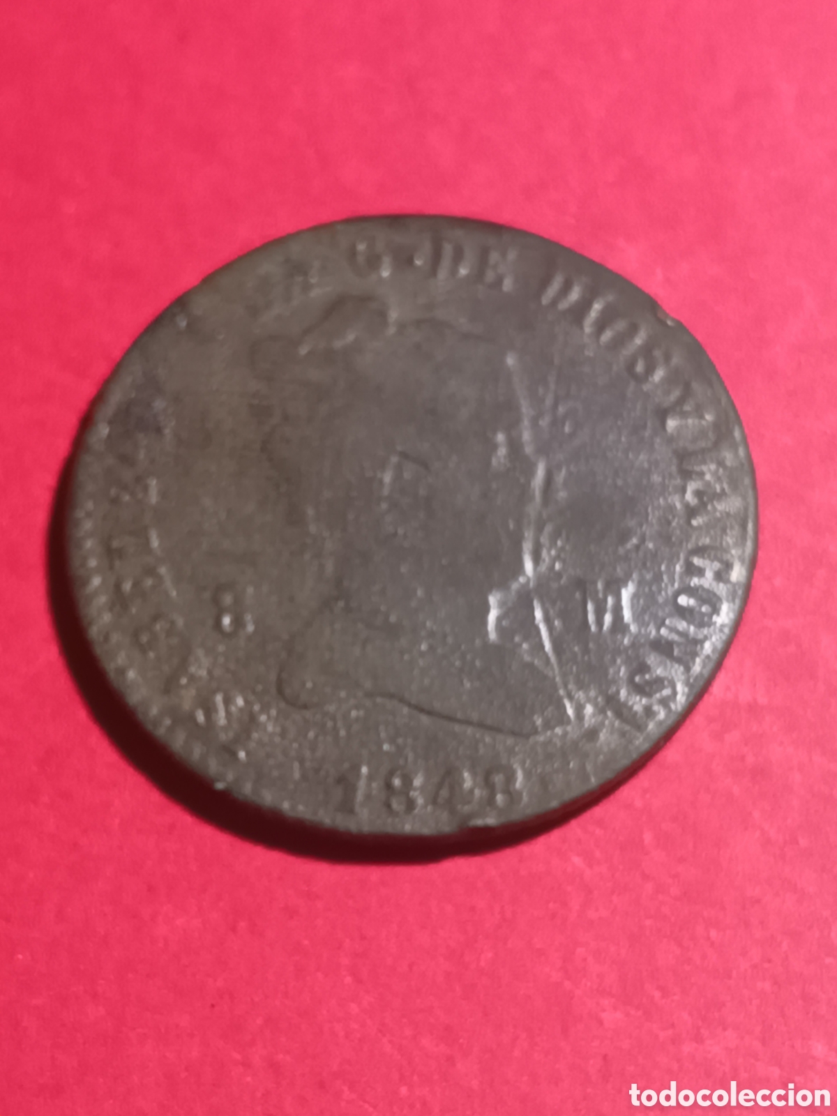 Monedas de Espa&ntilde;a: ISABEL II. 8 MARAVED&Iacute;S DE 1848. JUBIA. - Foto 1