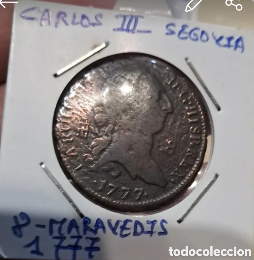 Monedas de Espa&ntilde;a: 8 maravedis 1777,Segovia - Foto 3