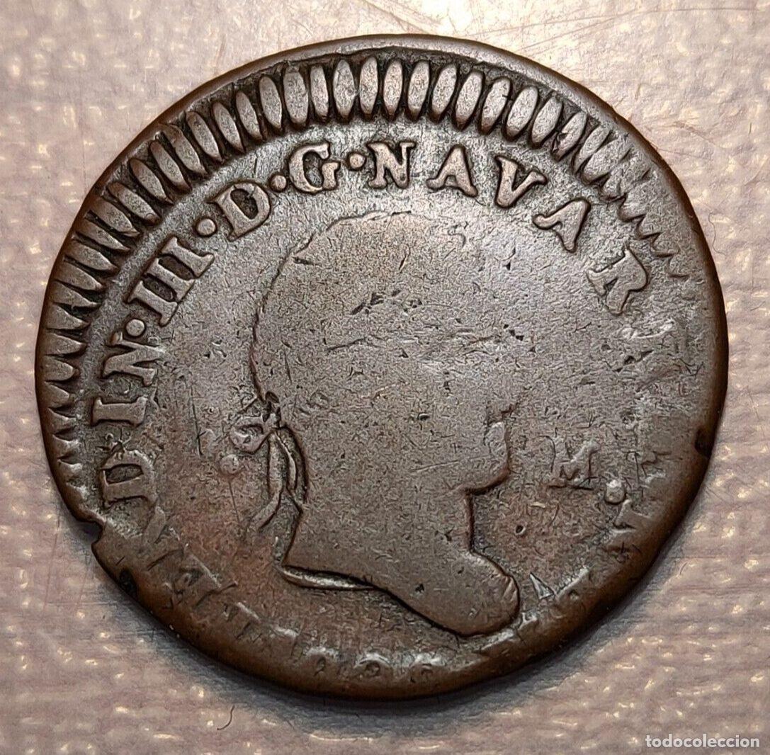 Moedas de Espanha: ESPA&Ntilde;A PAMPLONA FERNANDO VII 3 MARAVEDIS 1820 BUSTO LAUREADO ANCHO ESCASA