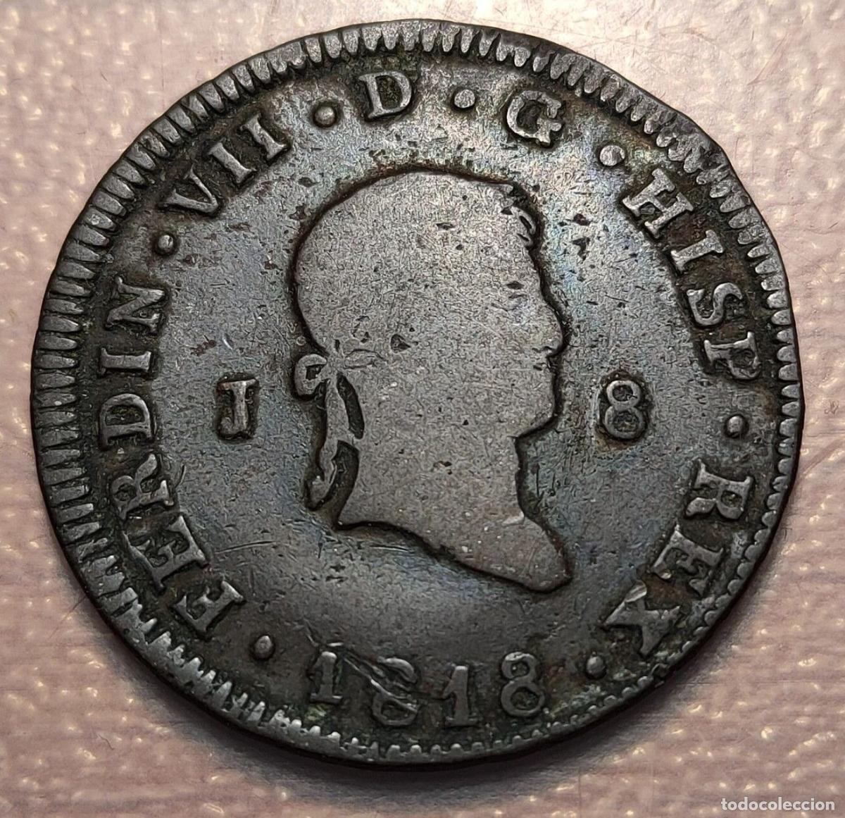 Moedas de Espanha: ESPA&Ntilde;A JUBIA FERNANDO VII 8 MARAVEDIS 1818