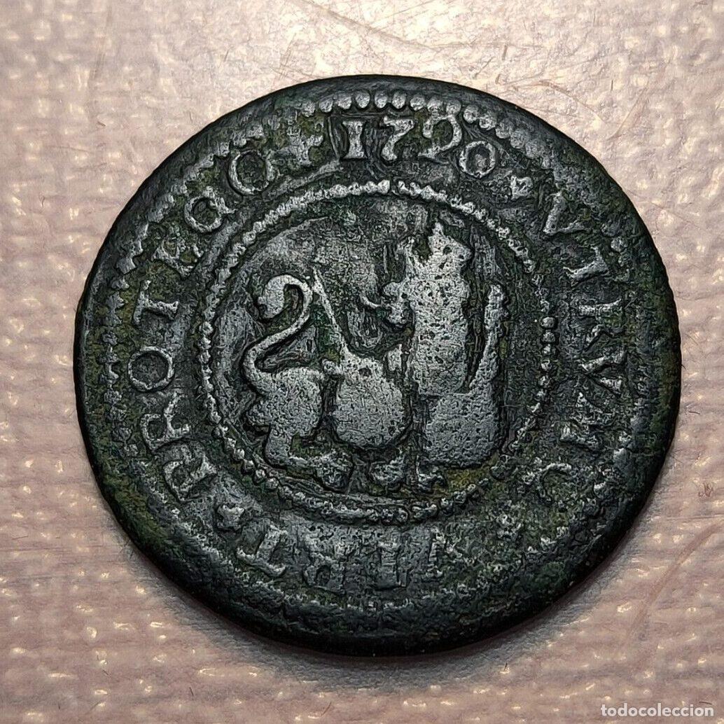 Moedas de Espanha: ESPA&Ntilde;A BARCELONA FELIPE V 2 MARAVEDIS 1720