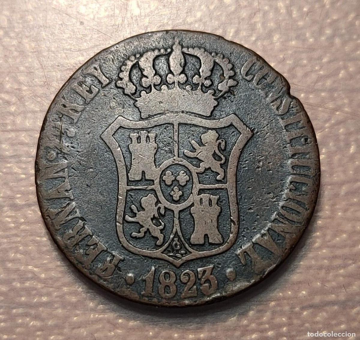 Moedas de Espanha: ESPA&Ntilde;A BARCELONA FERNANDO VII 3 CUARTOS 3 QUARTOS 1823