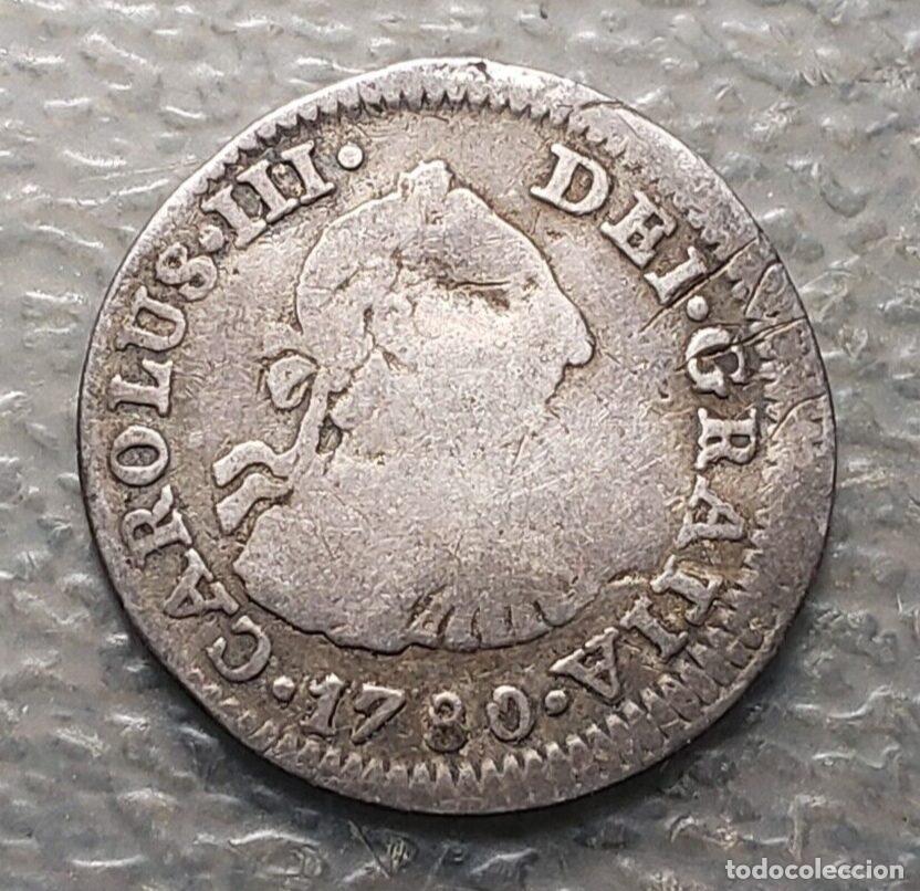 Coins of Spain: MEXICO CHARLES III OF SPAIN SPANISH COLONIAL 1/2 REAL 1780 FF