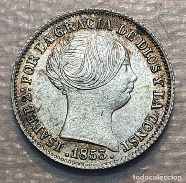 Coins of Spain: ESPA&Ntilde;A BARCELONA ISABEL II 1 REAL 1853 EBC+/SC