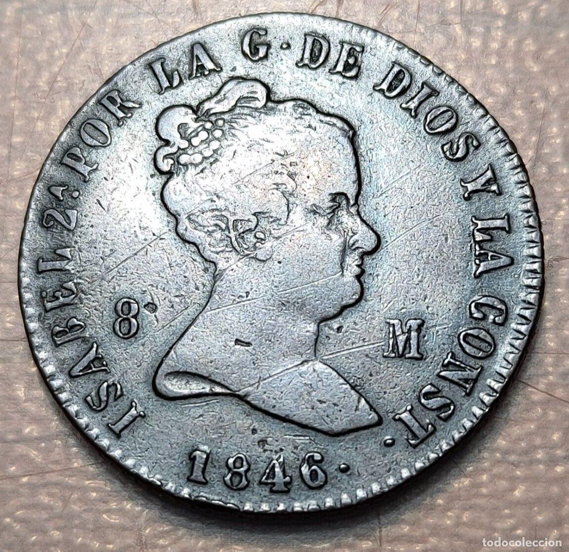 Coins of Spain: ESPA&Ntilde;A JUBIA ISABEL II 8 MARAVEDIS 1846