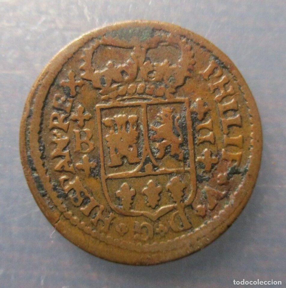 Monedas de Espa&ntilde;a: FELIPE V BARCELONA 2 MARAVEDIS 1718 - Foto 3