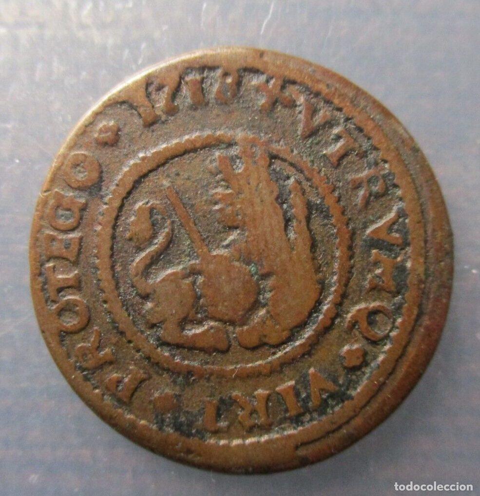 Monedas de Espa&ntilde;a: FELIPE V BARCELONA 2 MARAVEDIS 1718 - Foto 1