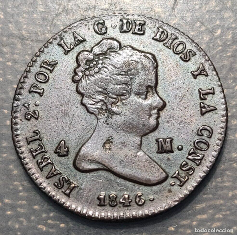 Coins of Spain: ESPA&Ntilde;A SEGOVIA ISABEL II 4 MARAVEDIS 1846