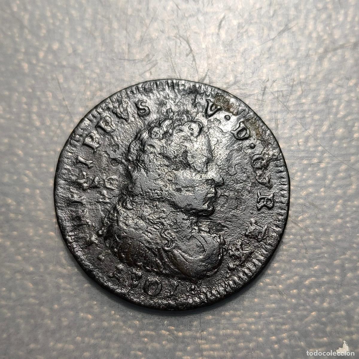 Moedas de Espanha: IMPERIO ESPA&Ntilde;OL NAPOLES FELIPE V GRANO 1701 MUY RARA R2