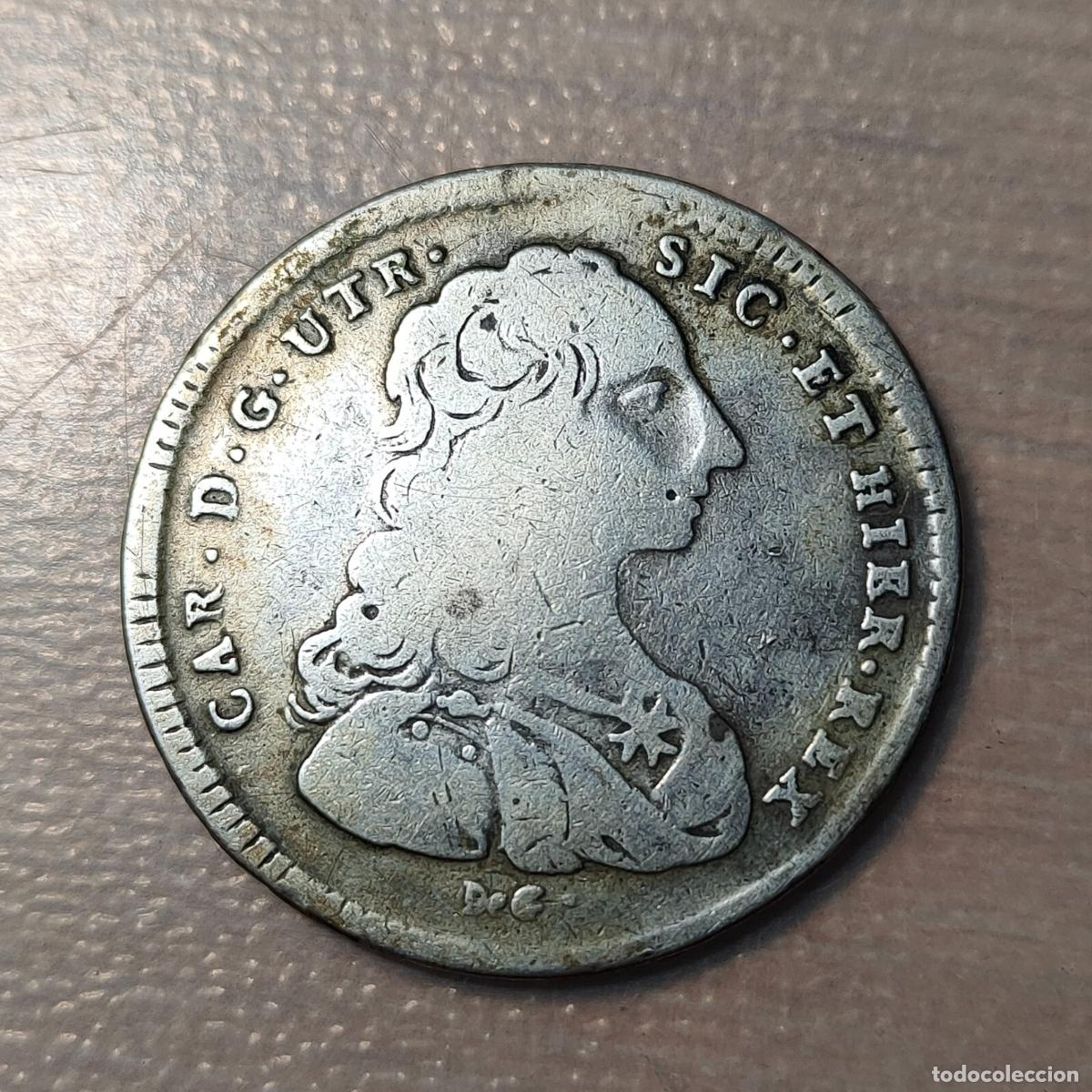 Coins of Spain: IMPERIO ESPA&Ntilde;OL NAPOLES NAPOLI CARLOS III 1/2 PIASTRA 1754 ESCASA BC+