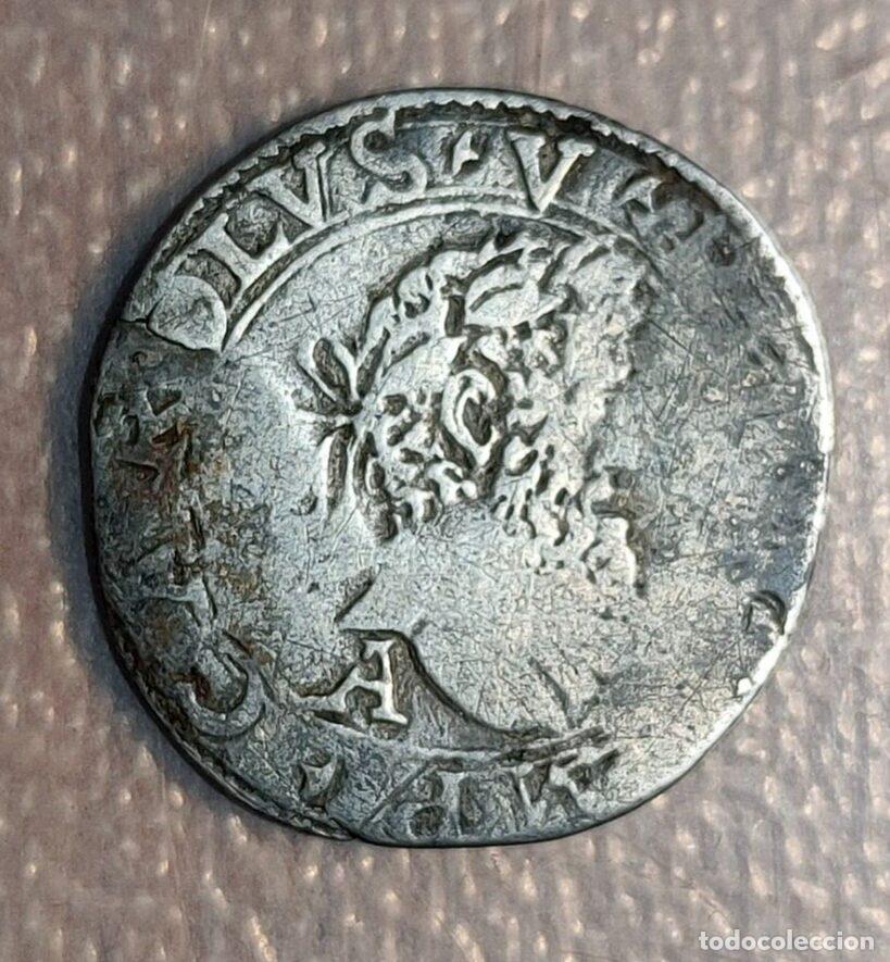 Coins of Spain: IMPERIO ESPA&Ntilde;OL NAPOLES NAPOLI CARLOS V (CARLOS I ESPA&Ntilde;A) 1/2 CARLINO A ESCASA
